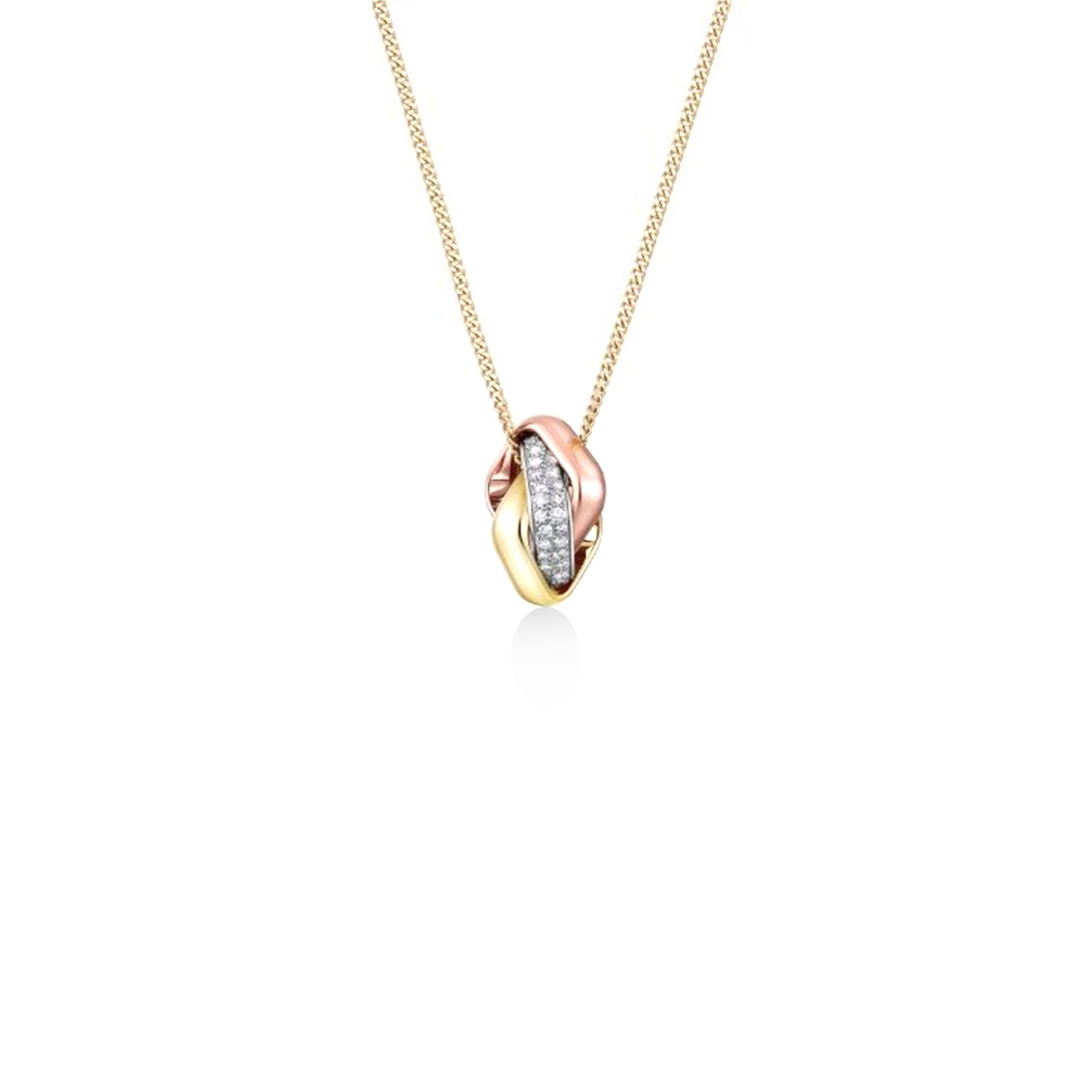 CARTIER TRINITY CUSHION-SHAPED PENDANT NECKLACE HALF-PAVED WITH DIAMONDS N7424481 